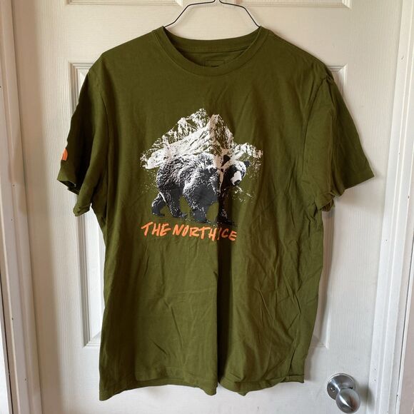 North Face Shirt Mens XL Green Bear Mountain Graphic Outdoor Tee Short Sleeve - Picture 1 of 10